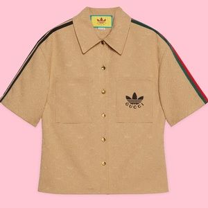 Gucci x Adidas Trefoil jacquard shirt